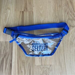 Bud Light Clear PVC Fanny Pack With Blue Nylon Straps